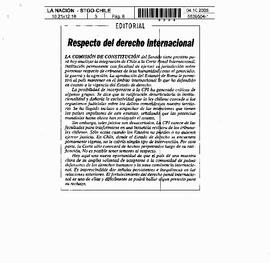 Respecto del derecho internacional.