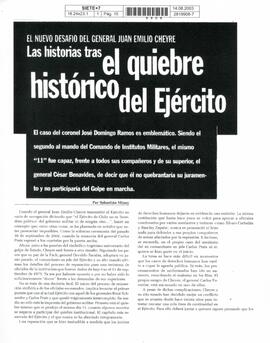 El nuevo desafío del general Juan Emilio Cheyre. Las historias tras el quiebre histórico del Ejér...