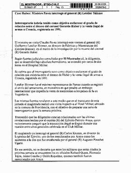 Caso Huber: Ministro Pavez interrogó al general (R) Letelier Skinner.
