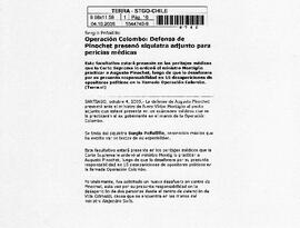 Operación Colombo: Defensa de Pinochet presentó siquiatra adjunto para pericias médicas.