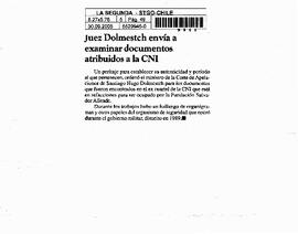 Juez Dolmestch envía a examinar documentos atribuidos a la CNI.