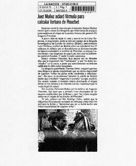 Juez Muñoz aclaró fórmula para calcular fortuna de Pinochet.