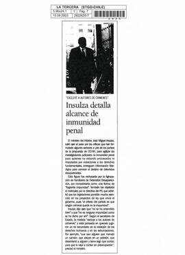 Insulza detalla alcance de inmunidad penal