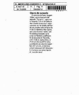 Cierre de sumario.