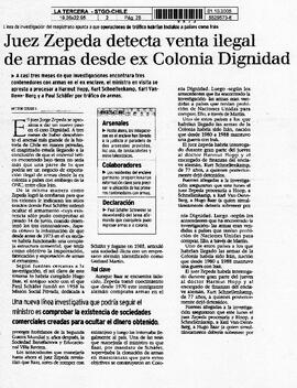 Juez Zepeda detecta venta ilegal de armas desde ex Colonia Dignidad.