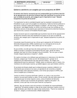 Gobierno satisfecho con acogida que tuvo propuesta de DDHH