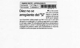 Diez no se arrepiente del "Sí".