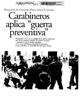 Carabineros aplica "guerra preventiva"