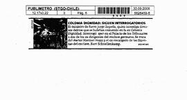 Colonia Dignidad: siguen interrogatorios.