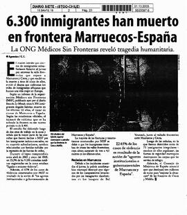 6.300 inmigrantes han muerto en frontera Marruecos-España.