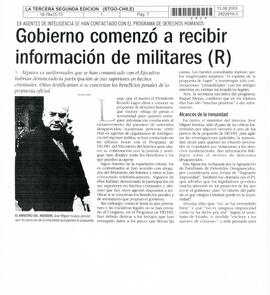 Gobierno comenzó a recibir información de militares (R)