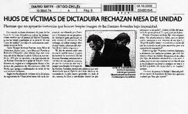 Hijos de víctimas de dictadura rechazan mesa de unidad.
